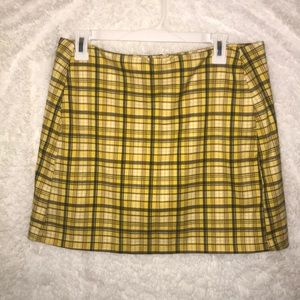 Yellow plaid mini skirt